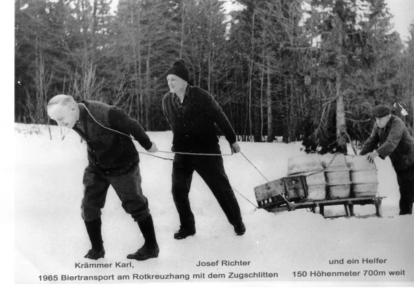 Biertransport zum Berghaus, 1965