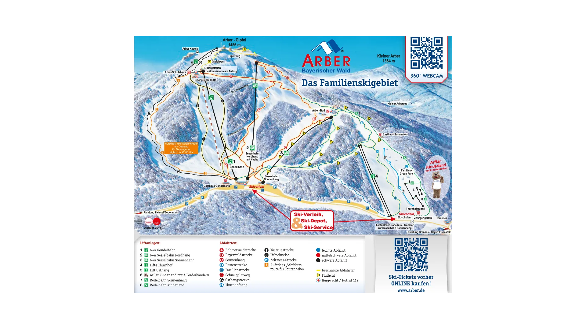 Pistenplan Skigebiet Arber