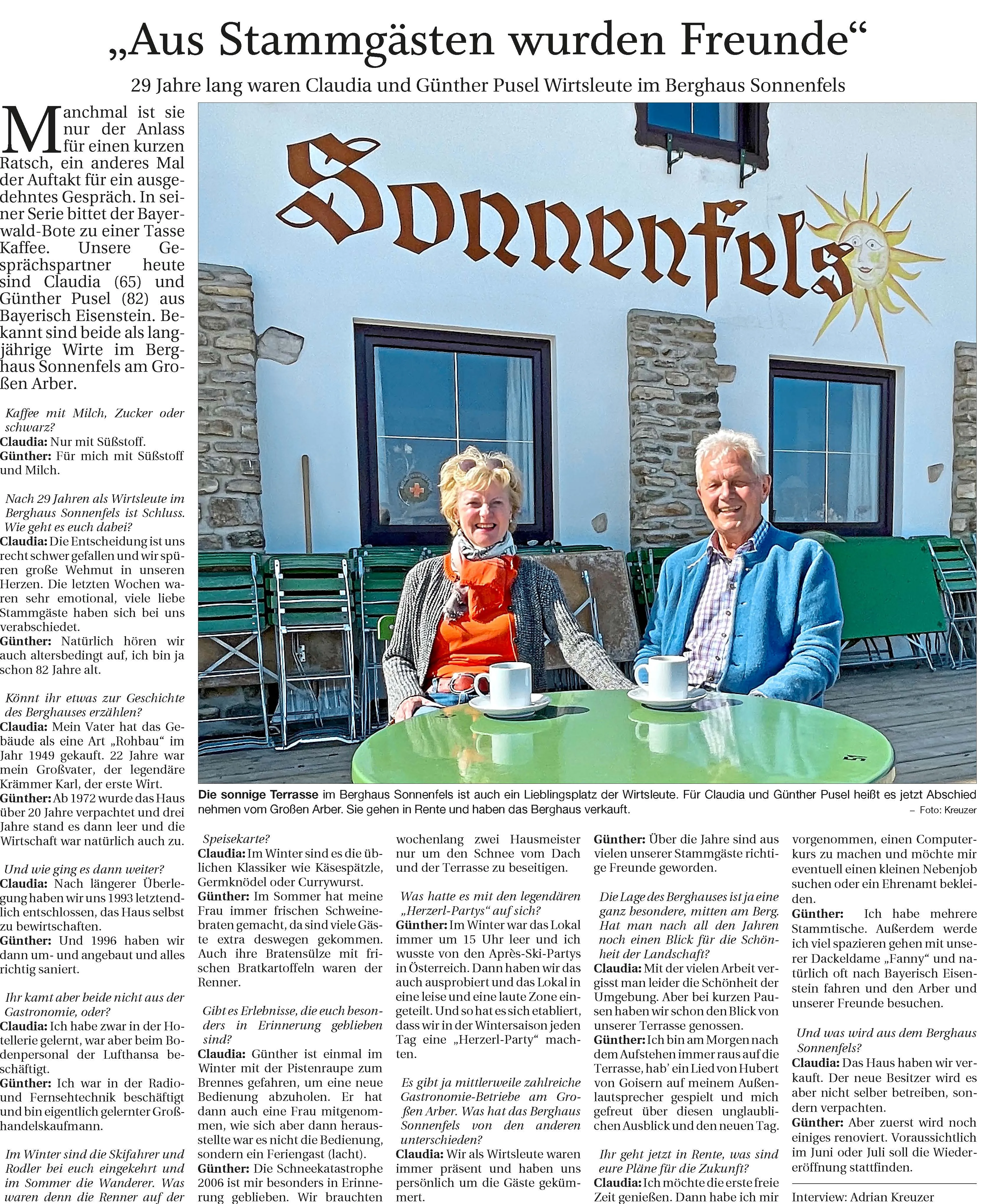 Zeitungsartikel: Aus Stammgästen wurden Freunde